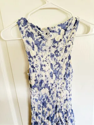 Reformation Topanga Midi Dress in Larkspur Blue thumbnail 5