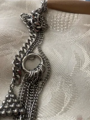 Wild Flower Silver Tone Long Statement Bib Necklace Fringe Festival Boho New NWT thumbnail 5
