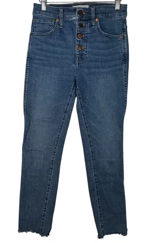 Madewell 10" High-Rise Skinny Jeans Button Fly Raw Hem Blue 25P Minimalist‎ thumbnail 1