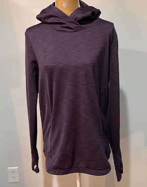 Women's Hooded Tunic Sweater Purple Size L thumbnail 1