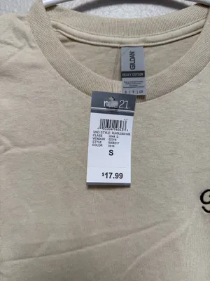 Gildan Heavy Cotton Take Care Embroidered T-Shirt Beige Tan Size S New With Tags thumbnail 5