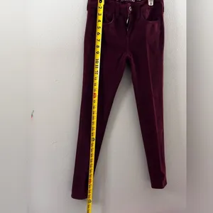 American Eagle Women Red Burgundy Jegging Jean 360 size 0 super‎ stretch thumbnail 6