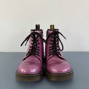Dr. Martens‎ 1460 8-Eye Pink Glitter Boots Lace Up Combat Shoes thumbnail 2
