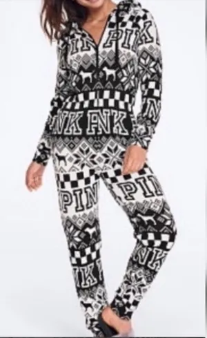 Victoria's Secret Pink Onesie Pajamas Size M thumbnail 1