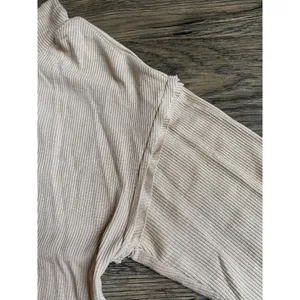 EUC Womens Miss Me Ribbed Stretchy Long‎ Sleeve Tan Top Tunic Side Split Size S thumbnail 5