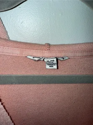 American Eagle Outfitters Pink V-Neck Drawstring Hoodie thumbnail 2
