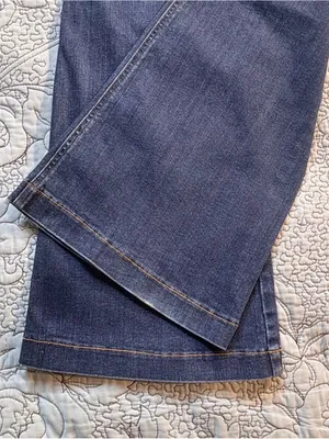 💥SPANX Pull On Flare Jeans Dark Wash High Rise Stretch Denim Size M🧡 thumbnail 7