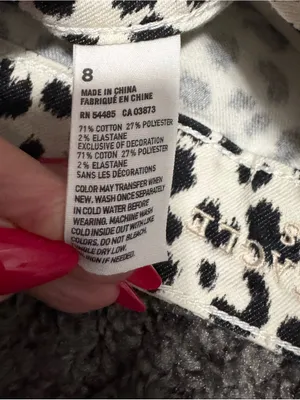 Black & White Leopard Print Denim Shorts.. American Eagle thumbnail 3
