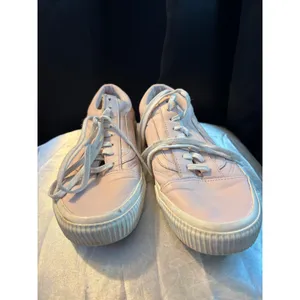 Vans Old Skool Light Pink Leather Ribbed Platform Sneakers Womens 9 Mens 7.5 thumbnail 3
