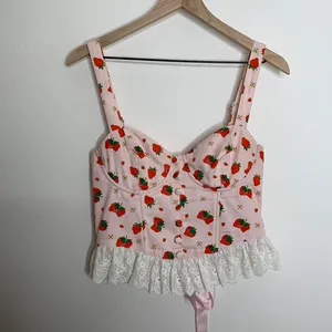 DollsKill Strawberry Shortcake Meadow Greeting Corset Top Strawberry Medium thumbnail 1