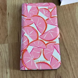 Kate Spade Grapefruit iPhone 13 Pro Max Magnetic Folio Case new NO INSIDE CASE thumbnail 2