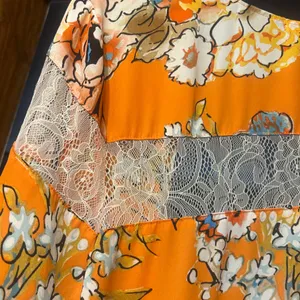 Floral Orange Women's Robe open kimono style large thumbnail 9