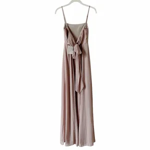 Show Me Your Mumu Lauren Tie Back Maxi Dress Soft Beige Chiffon Size XXS Wedding thumbnail 2