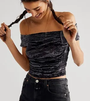 NWOT Free People Velvet Tank thumbnail 1