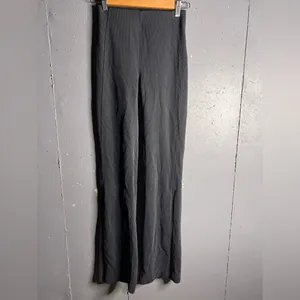 Lululemon Brushed Softstreme Ribbed Zip Flared Pant 32.5" Black.  Size 2 thumbnail 4
