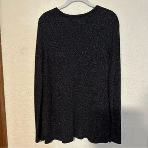 Old Navy Women's Gold‎ Metallic Long Sleeve Sweater Size Large V-Neck thumbnail 6