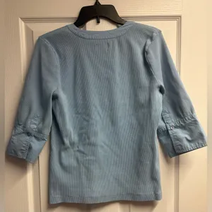 Maeve Anthropologie Ribbed 3/4 Sleeve V-Neck Top Size Large thumbnail 5