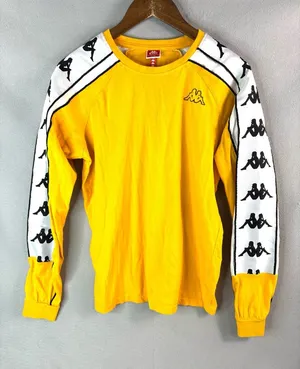 Kappa M Women’s Yellow Long Sleeve Logo Tape Shirt thumbnail 1
