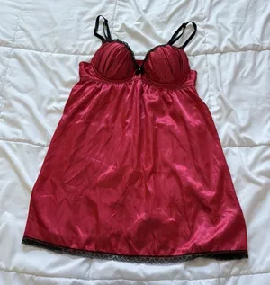 Womens Size Small Red Black‎ Nightie Lingerie Babydoll Grunge Vampire Valentines thumbnail 1