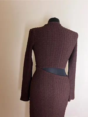 Zara Brown Cutout Knit Maxi Dress NWT thumbnail 2