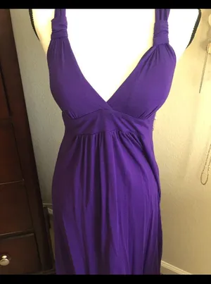 Purple cotton maxi dress Size M thumbnail 1