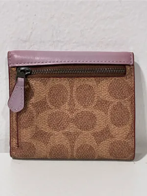 Coach Small Wallet In Colorblock Signature Canvas Lavender Flap thumbnail 2