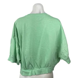 Anthropologie Pilcro Women's Green Dolman Half Sleeve Sweatshirt Blouse Top Sz L thumbnail 3