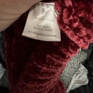 Altar’d State Red Chenille Cabincore Scalloped Hem Sweater Small thumbnail 7