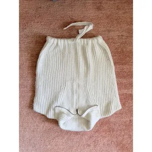 Bishop + Young Ivory Knit Sweater Vest Size S Half Zip Funnel Neck Drawstring He thumbnail 2