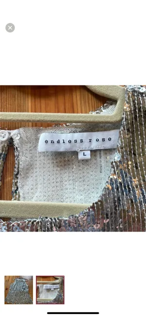 Sequin Top Silver Size L thumbnail 2