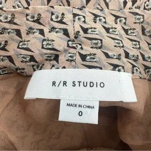 R/R studio silk bow neck maxi dress floral‎ sz 0 thumbnail 3