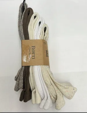 Born Fall Cotton Blend 5 Pair Crew Socks Shoe Size 4 -10 Super Soft thumbnail 3