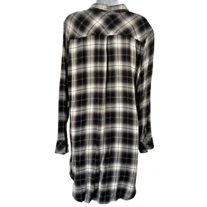 Rails Black White Plaid Button Down Long Sleeve Bianca Soft Shirt Dress size M thumbnail 3