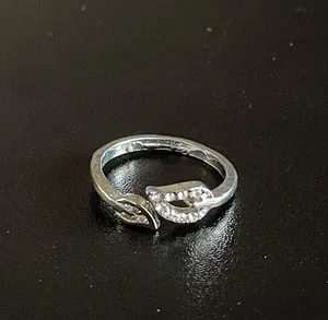 Adjustable silver leaf open ring thumbnail 4