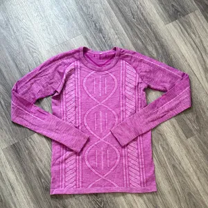 lululemon Magenta Crew Neck womens long sleeve top Rest Less Pullover thumbnail 3