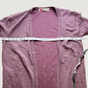 Free People Beach Womens XS Duster Cardigan Heathered Mauve Open Front Longline thumbnail 4
