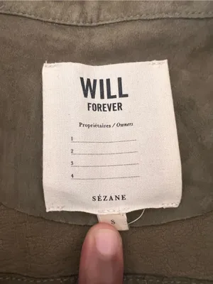 Sezane Camel Suede Goat Leather Will Jacket Olive Green Size Small thumbnail 4
