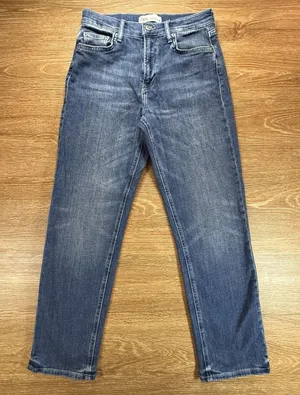 Zara Jeans Women's 6 Blue Mid Rise Straight Slim Stretch Denim EU 38 Minimalist thumbnail 1