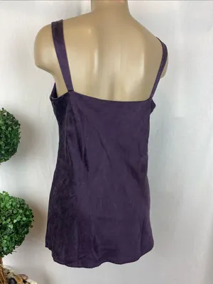 Lafayette 148 100% Silk Purple Sleeveless Tank Top 6 thumbnail 3