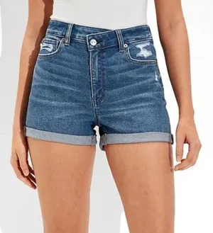 American Eagle Stretch Crossover Denim Mom Short thumbnail 1