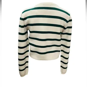 Scotch & Soda Amsterdam Ivory With Green Striped Button-Up Cardigan Size XS NWT thumbnail 6