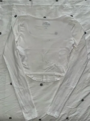 Hollister White Long Sleeve Corset Top thumbnail 4