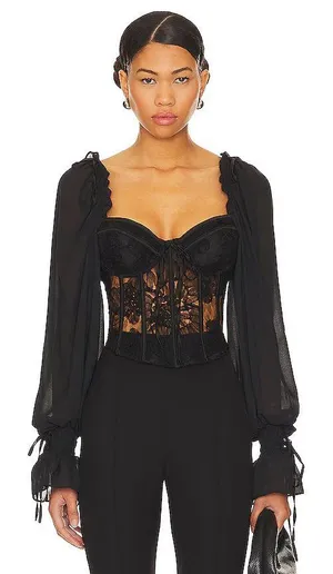 For Love & Lemons Sade Top Black thumbnail 2