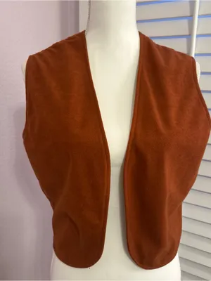 Vintage Hamdmade Rust Color Open Front Vest Brown thumbnail 1