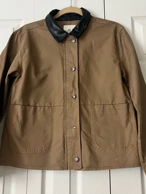 Thread&Supply Women’s Khaki Utility Jacket with Black Collar thumbnail 2