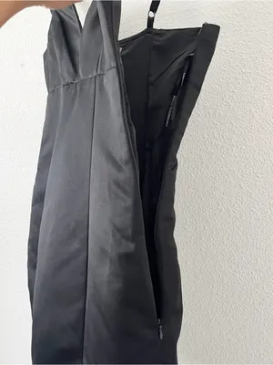 Forever 21 Y2K Black Satin Cutout Back Ruffle Homecoming Cocktail Mini Dress thumbnail 8