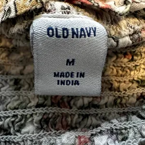 Old Navy Smocked Blouse Floral Print Sleeveless Ruffle Swing Multicolor Medium thumbnail 2