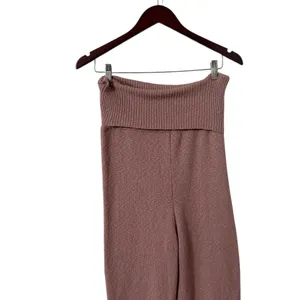 NEW FREE PEOPLE FP Beach Ruby Mauve Knit Sweater Foldover Joggers Pants Sweats thumbnail 2