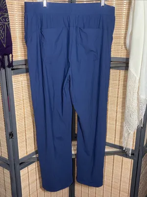 Women's Navy Wide-Leg Drawstring Pants thumbnail 4