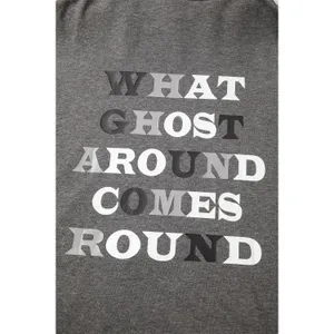 Halloween Ghost Print Mineral Wash Oversize Hoodie - Medium thumbnail 9